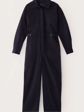 Frank & Oak Dark Navy Long-Sleeve Coverall Jumpsuit